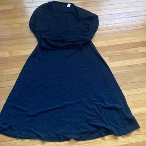 Long sleeve black knee length dress